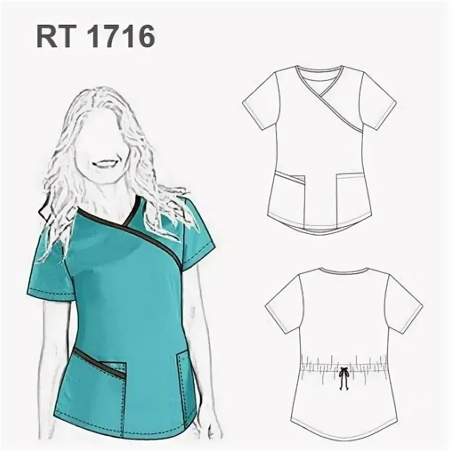 Медицинский костюм выкройка бесплатно скачать PATRONES BLUSA TRABAJO RT 1716 Medical scrubs fashion, Medical scrubs outfit, Cu