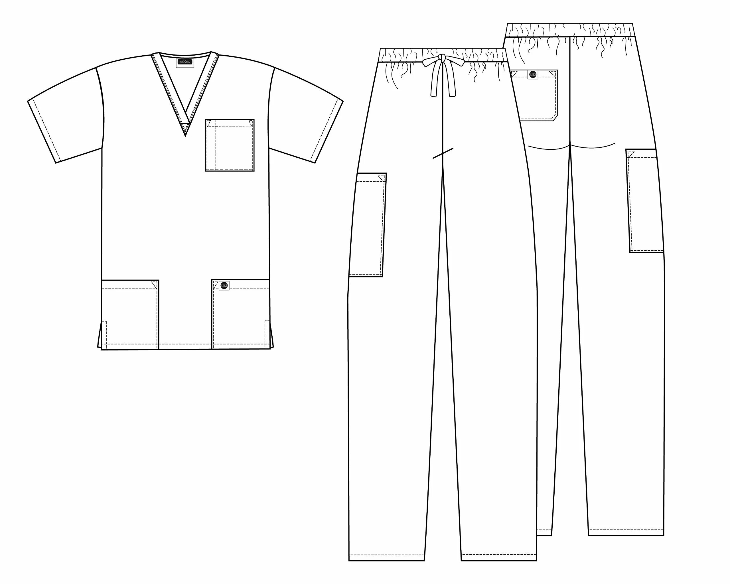 Медицинский костюм выкройка скачать Sivvan Unisex Classic Scrub Set V-neck Top/Drawstring Pants (Available In 12 Sol