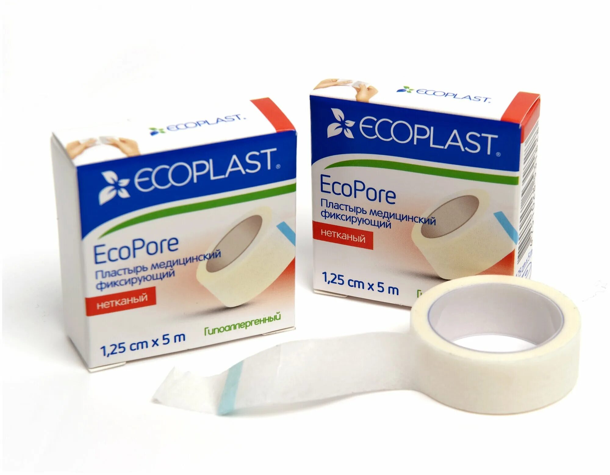 Медицинский пластырь фото Ecoplast Пластырь EcoSilk медицинский фиксирующий текстильный 1,25 см х 5 м, 1 ш