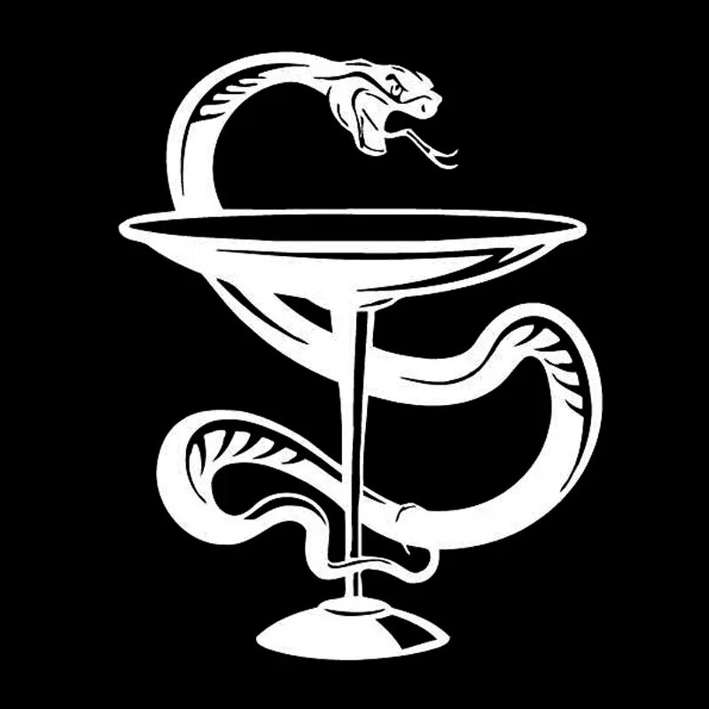 Медицинский знак фото 14cm*17cm Medicine Symbol Snake Car Sticker Motorcycle Vinyl Decal Black/Silver 