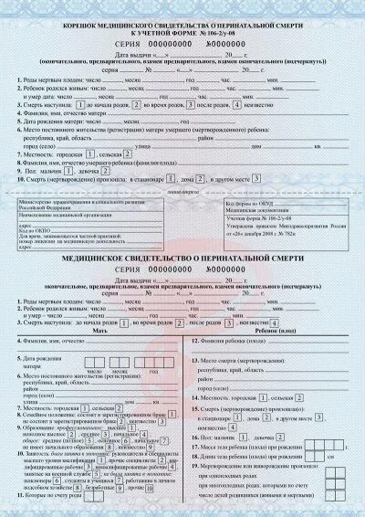 Медицинское свидетельство о рождении фото Медицинское свидетельство о перинатальной смерти