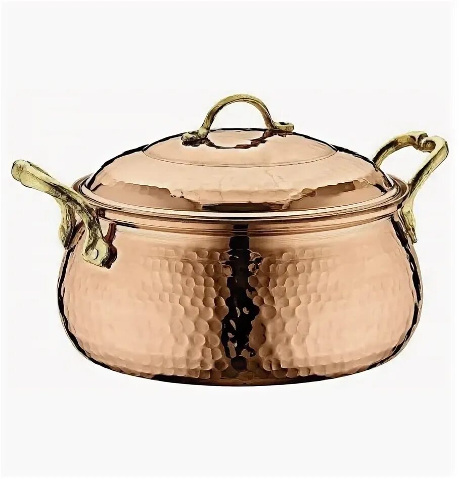 Медная кастрюля фото Кастрюля 20 см с крышкой O.M.S. Collection "FORGED COPPER COOKWARES" / 256808 ку