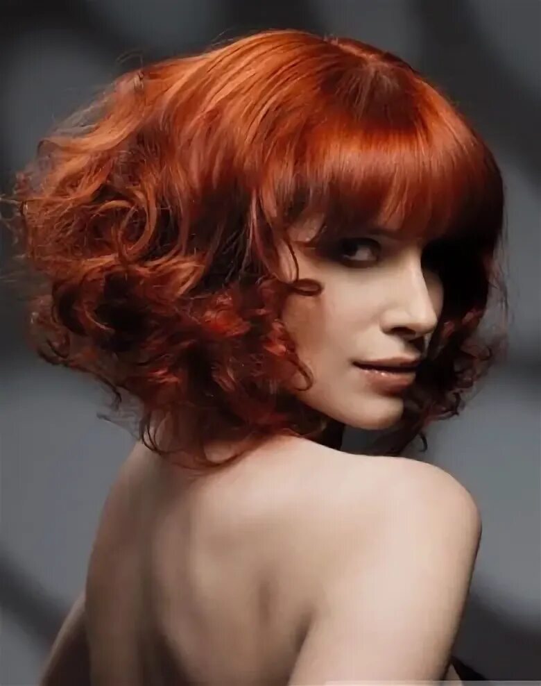 Медный цвет волос фото на короткие волосы Red Curly Hair Style 2014 Hair highlights 2014 Прически, Стрижка, Волосы