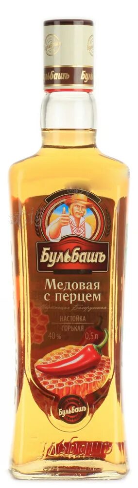 Медовая с перцем фото Настойка горькая Бульбашъ Медовая с перцем 40% 0,5 л - купить в Москве, цены в и