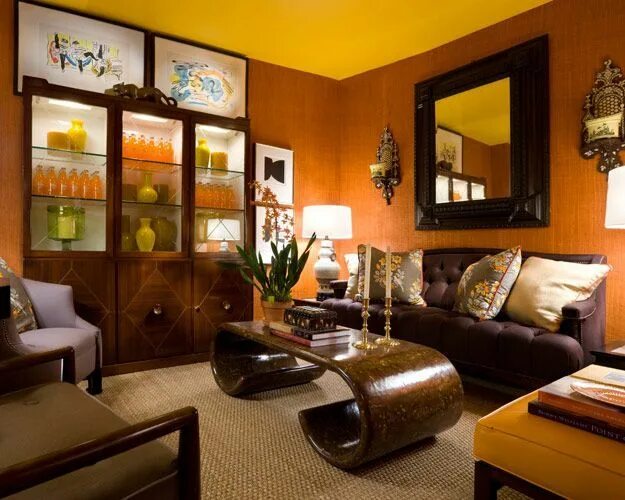 Медовый цвет в интерьере male living space #mancave Warm living room colors, Living room decor orange, Li