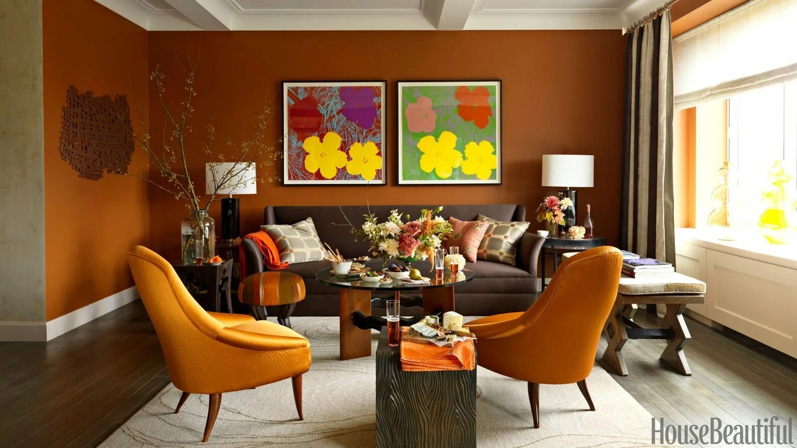 Медовый цвет в интерьере 14 Best Orange Paints for the Perfect Pop of Color Burnt orange living room, Liv