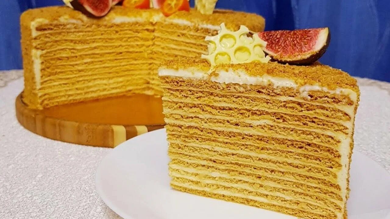 Медовый торт пошаговое фото Медовый торт с карамельным кремом. Это просто бомба! - YouTube