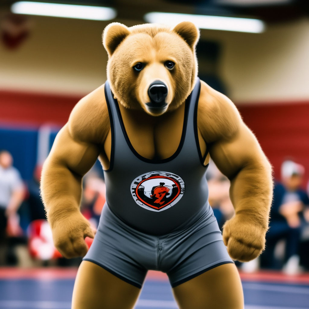 Медведь борец фото "Bear freestyle wrestling is ready to ." - image created in Shedevrum