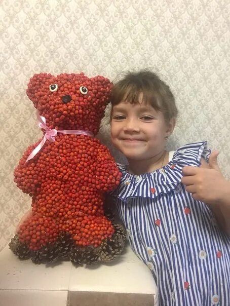 Медведь из рябины поделка пошагово с фото Мой Мишка из рябины Новогодние поделки, подарки на Новый год 2022 ВКонтакте
