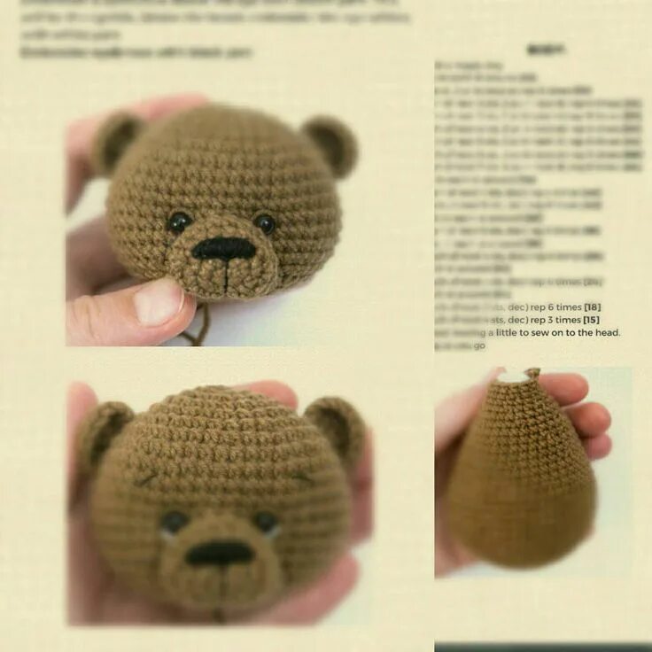 Медведь крючком схема Amigurumi Crochet PATTERN in English Bear Toy Soft Teddy Bear Stuffed Bear Toy D