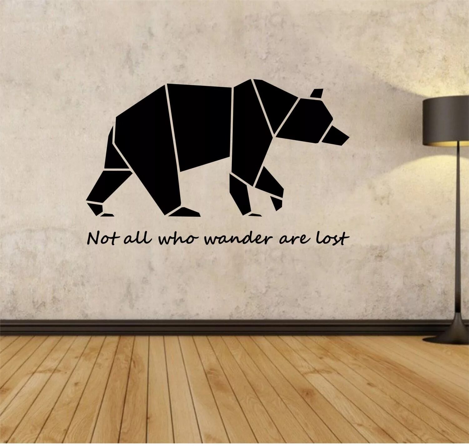 Медведь на стену декор Origami Bear Wall Decal Not All Who Wander Are Lost Sticker Art Decor Bedroom De