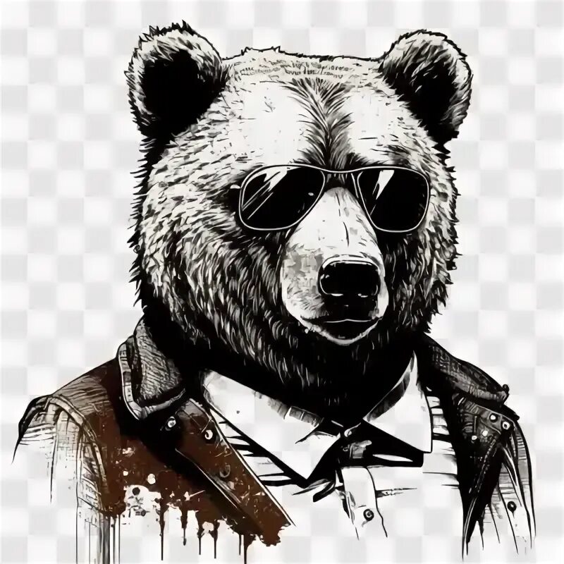 Медведь портрет фото Cool Comic Book Bear Portrait - cool bear bear portrait comic book bear - CleanP