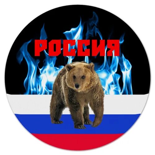 Медведь символ россии фото Коврик для мышки (круглый) Россия #2943431 в Москве, цена 400 руб.: купить коври