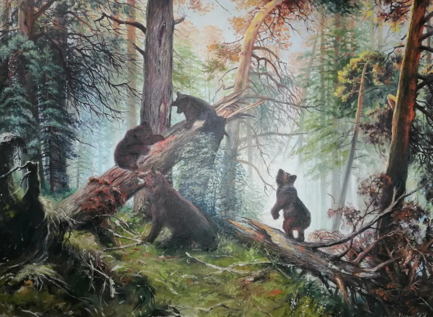 Медведь в сосновом бору фото Копия И. И. ШИШКИНА Boyama Iryna Solodkaya tarafından Artmajeur