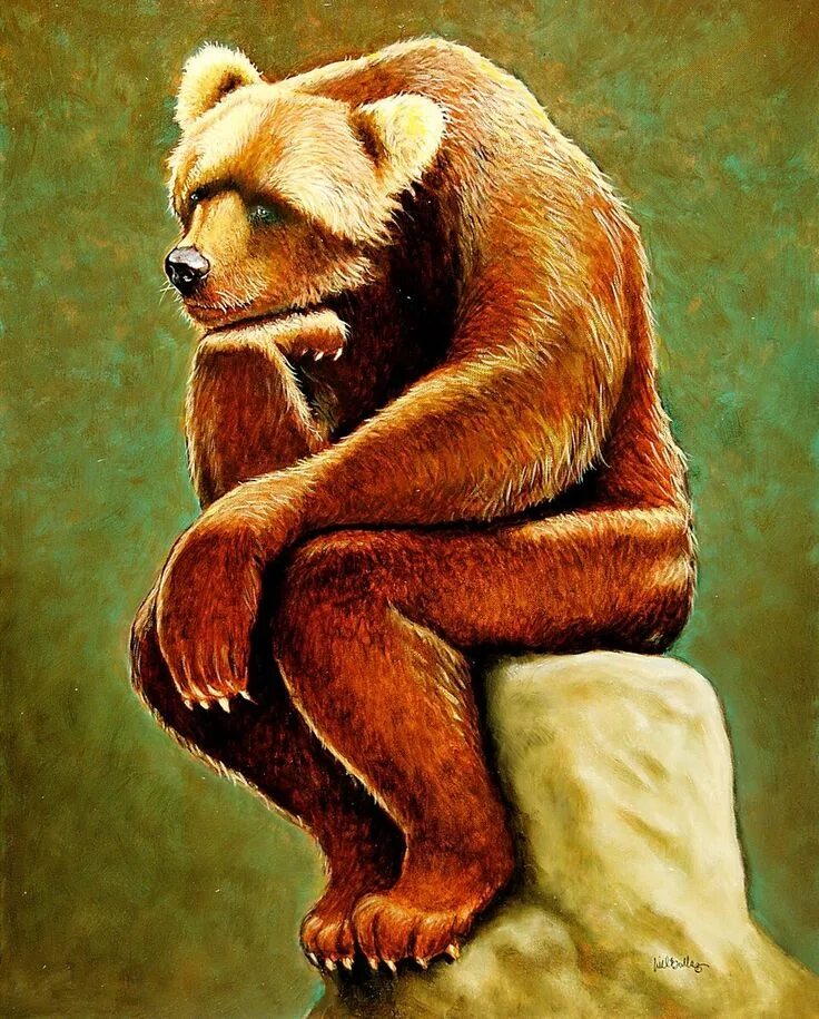 Медведь задумался фото The Visual Vamp Bear, Bear art, Animal art