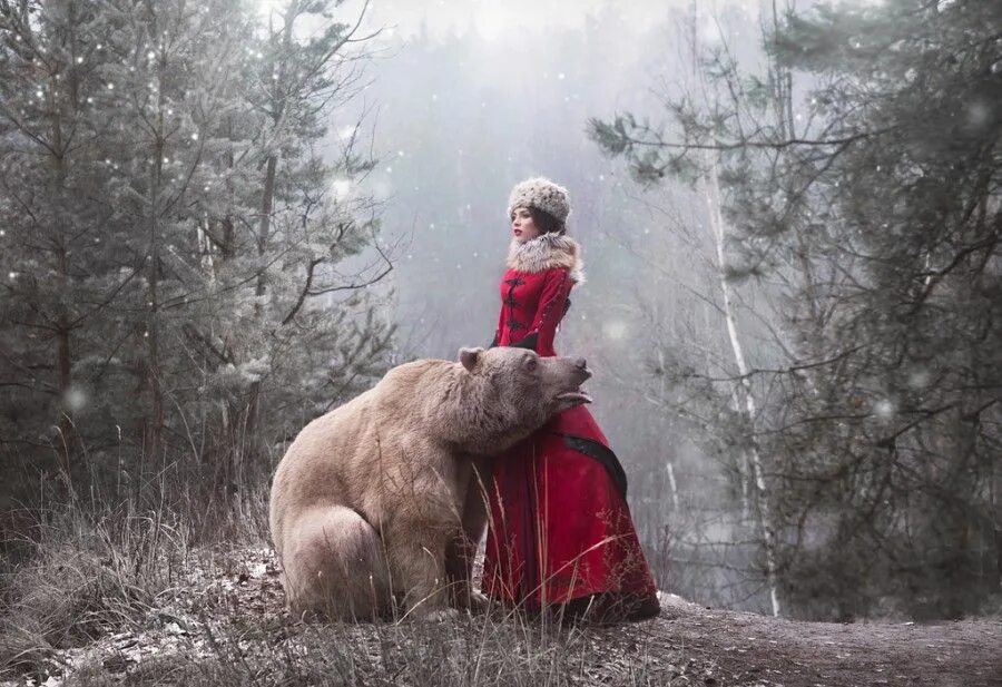 Медведь женщина фото Пин на доске Fantasy Photography Медведь, Иллюстрации, Фоновые рисунки