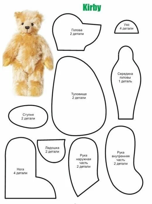 Медвежонок выкройка своими руками Teddy bear sewing pattern, Teddy bear patterns free, Teddy bear template