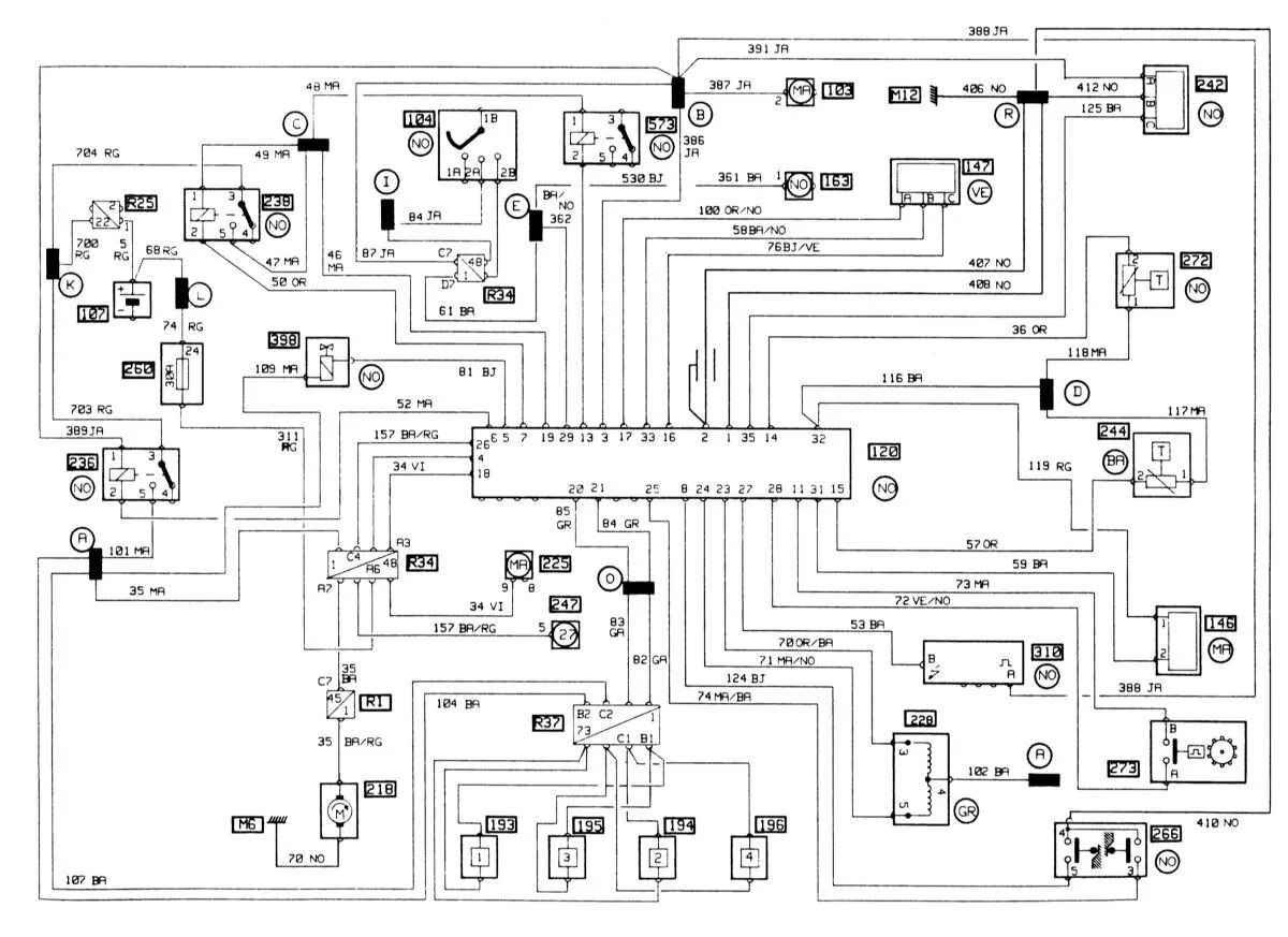 Меган 3 электросхемы Multipoint injection system (Renault Renault 19, 1988-1996) - "Electrical equipm