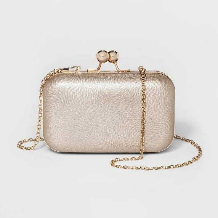 Минодьер сумка фото Estee & Lilly Shimmer Minaudiere Kisslock Clutch - Champagne (Beige) Products Cr