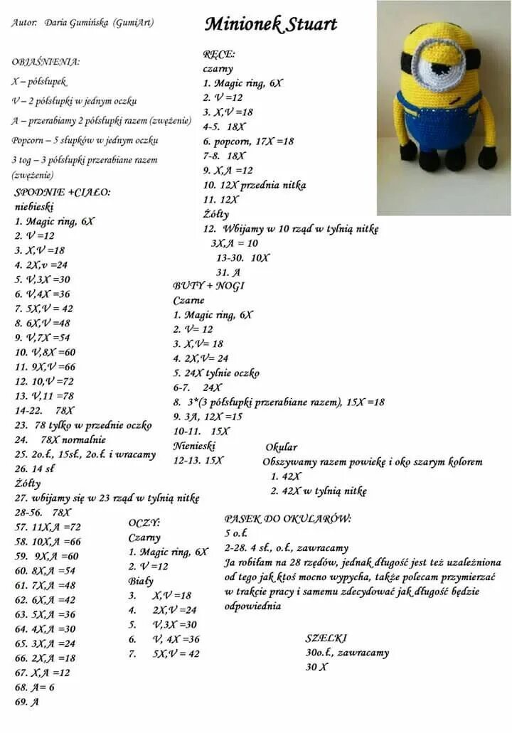 Миньоны брелок крючком схема и описание амигуруми Pin su Costuras Uncinetto amigurumi, Animali fatti all'uncinetto, Amigurumi