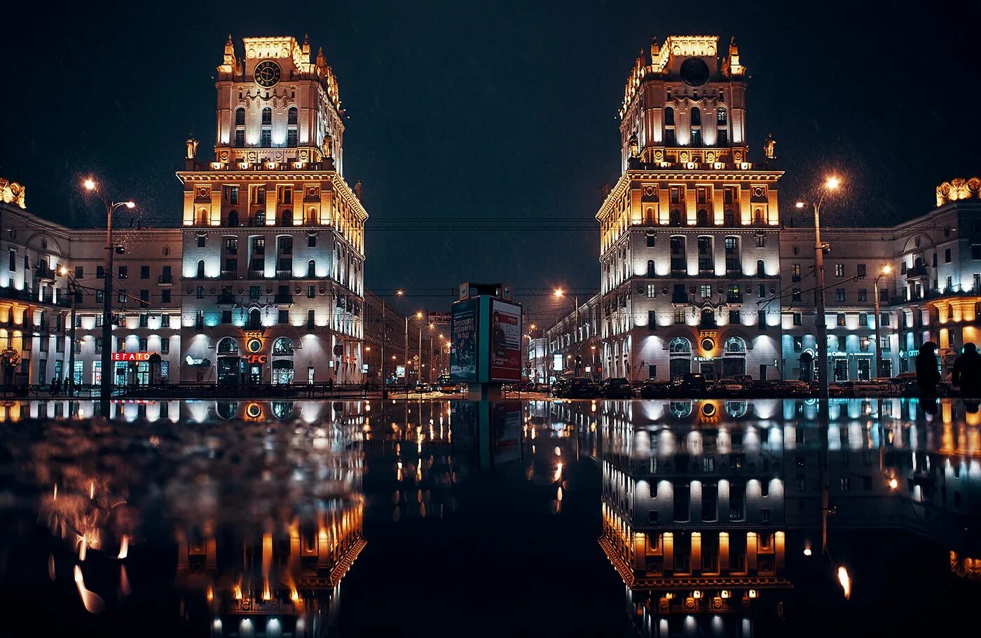 Минск ночью фото Minsk Reflections :: Behance