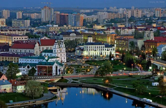 Минск центр города фото Вечерний Минск с высоты. Беларусь Travel, Continents, City photography