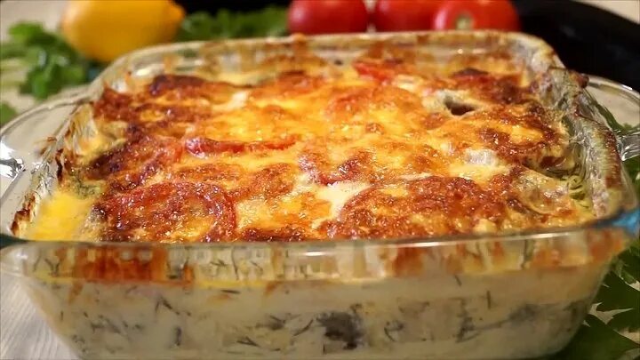 Минтай с картофелем в духовке фото Видео Минтай с помидорами и сыром. Вкусный и Легкий ужин за 40 минут OK.RU