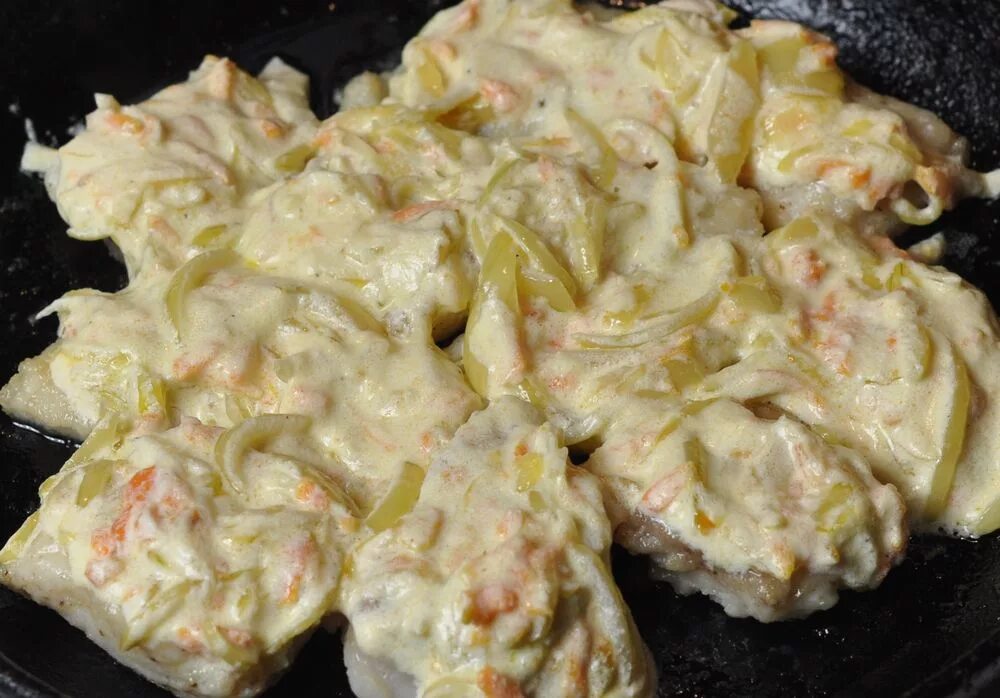 Минтай в сметане на сковороде фото Рецепты как вкусно приготовить рыбу минтай