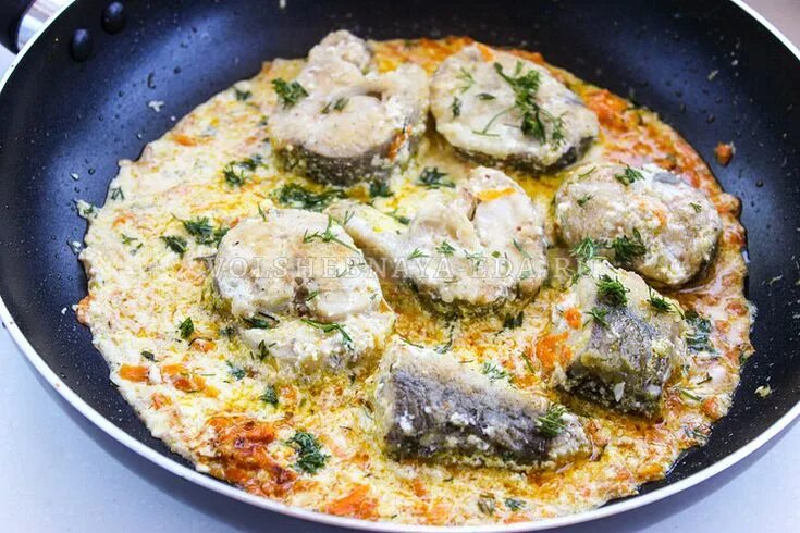 Минтай в соусе фото Минтай в сметанном соусе Волшебная Eда.ру Receta