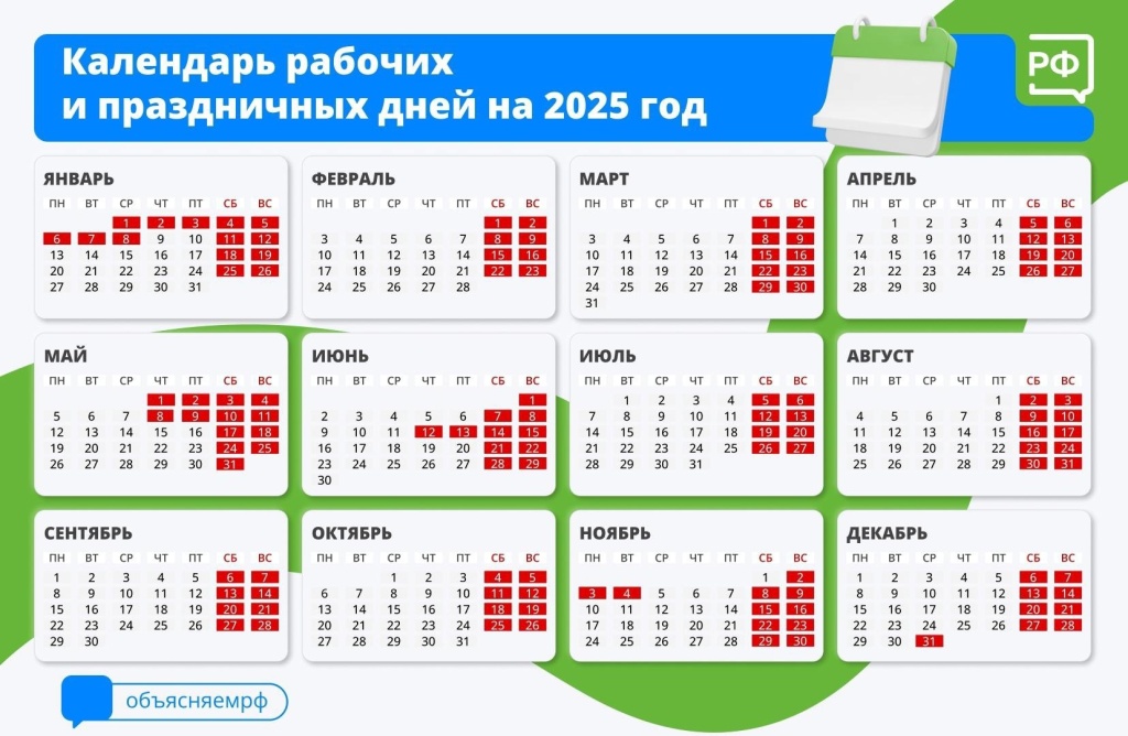 Минтруд календарь праздников на 2025 Минтруд опубликовал календарь праздничных дней 2025 года