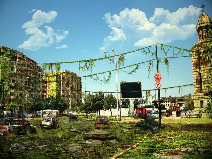 Мир без людей фото Post-apocalyptic city V2 by SkiloBHC on DeviantArt Post apocalyptic city, Apocal