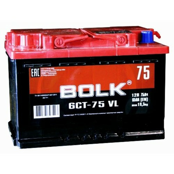 Мир больших колес д стрелково 33а фото Аккумуляторы BOLK AB770 12В 6ст 75 а/ч оп купить в Екатеринбурге, цены в интерне