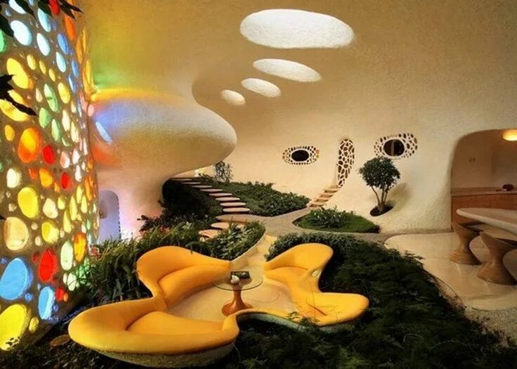 Мир дизайна фото The Nautilus House - The Owner-Builder Network Organic architecture, Entryway ar