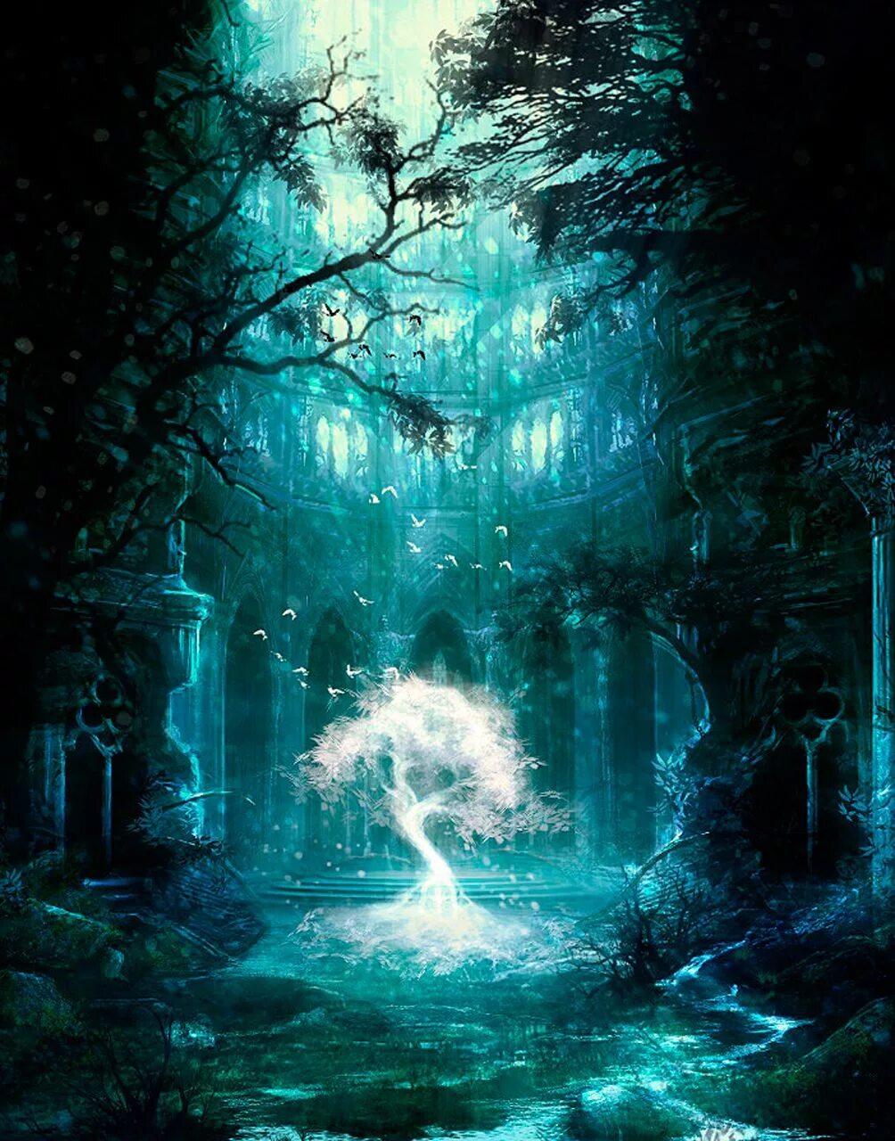 Мир духов фото mystical tree Fantasy landscape, Fantasy art, Fantasy artwork