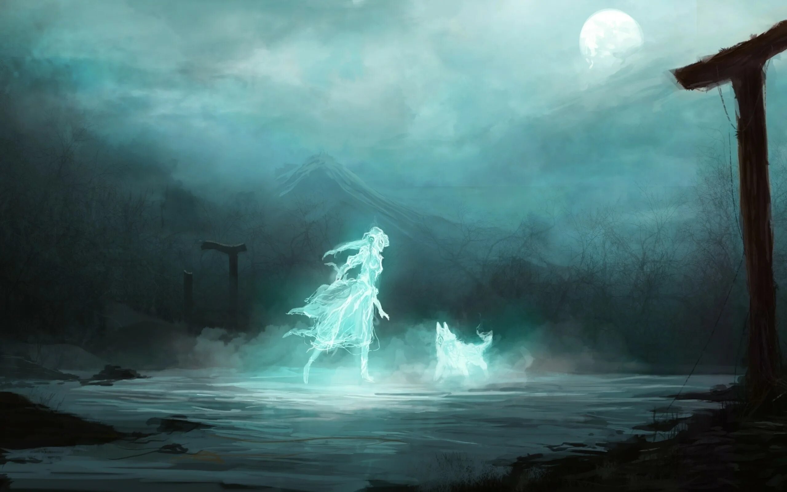 Мир духов фото Wallpaper : fantasy art, ghost ship, weather, ocean, 2560x1600 px, atmospheric p
