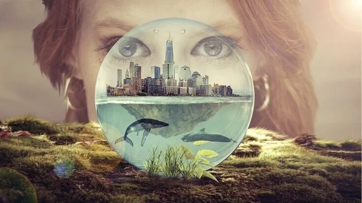 Мир фото фотошоп Small glass ball effect photo manipulation photoshop tutorial cs6/cc Photo manip