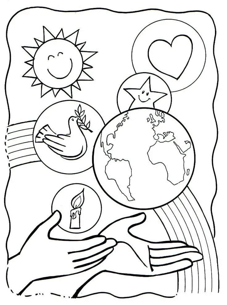 Мир фото распечатать Creation coloring pages, Bible coloring pages, Bible coloring