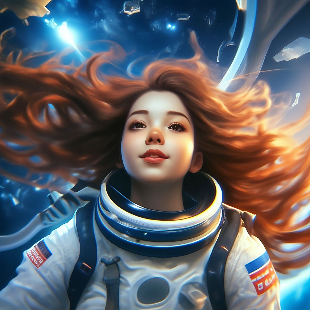 Мир космоса стрижка август 2024 Космос девушка в космосе, волосы ." - картинка создана в Шедевруме
