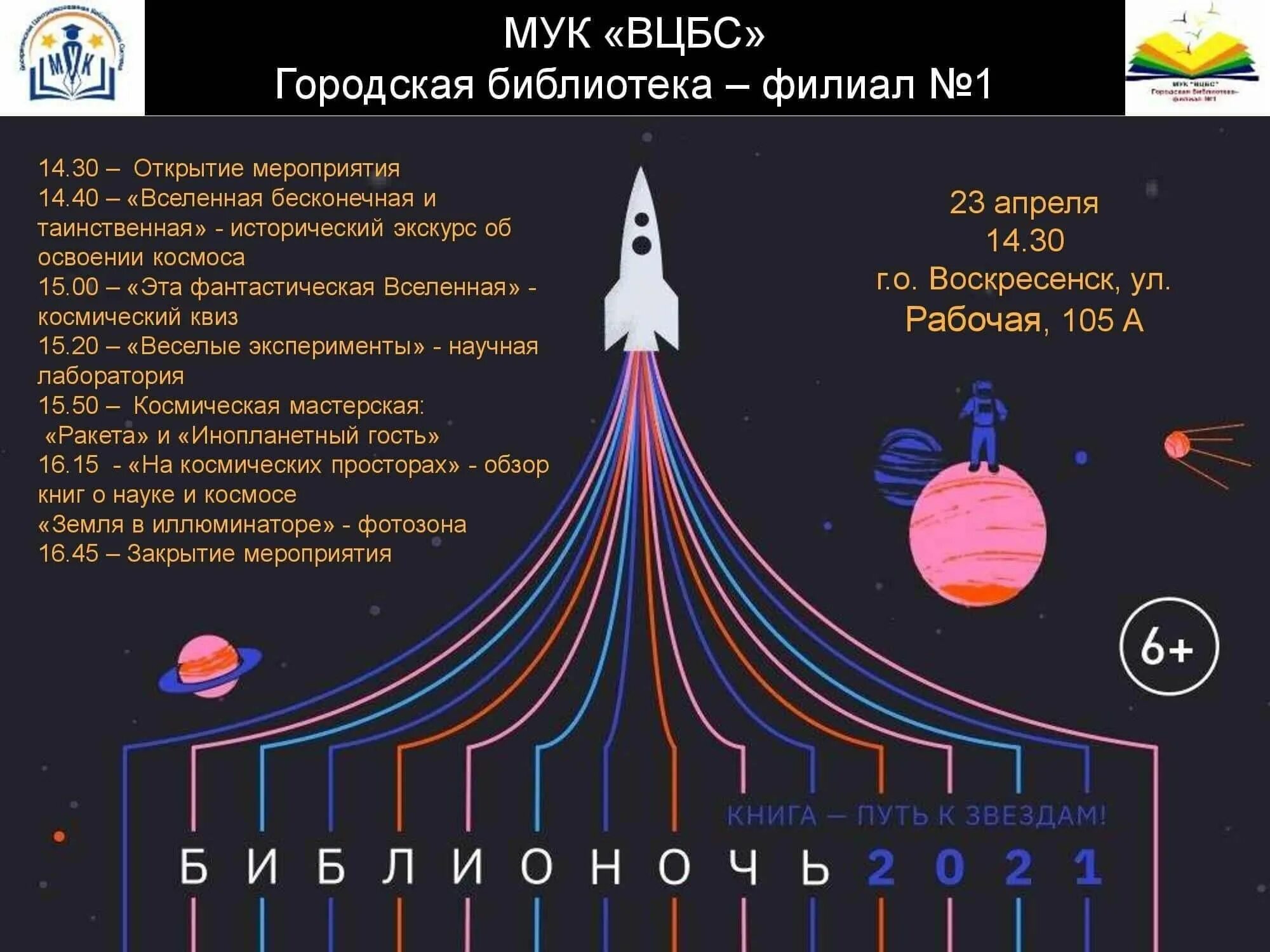 Мир космоса стрижки июль 2024 Библионочь - 2021 "Книга - путь к звездам" 2021, Воскресенский район - дата и ме