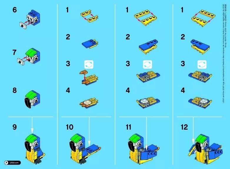 Мир кубиков инструкции по сборке лего LEGO Monthly Mini Build June 2015 Parrot Instructions 40131, Promotional Lego ca