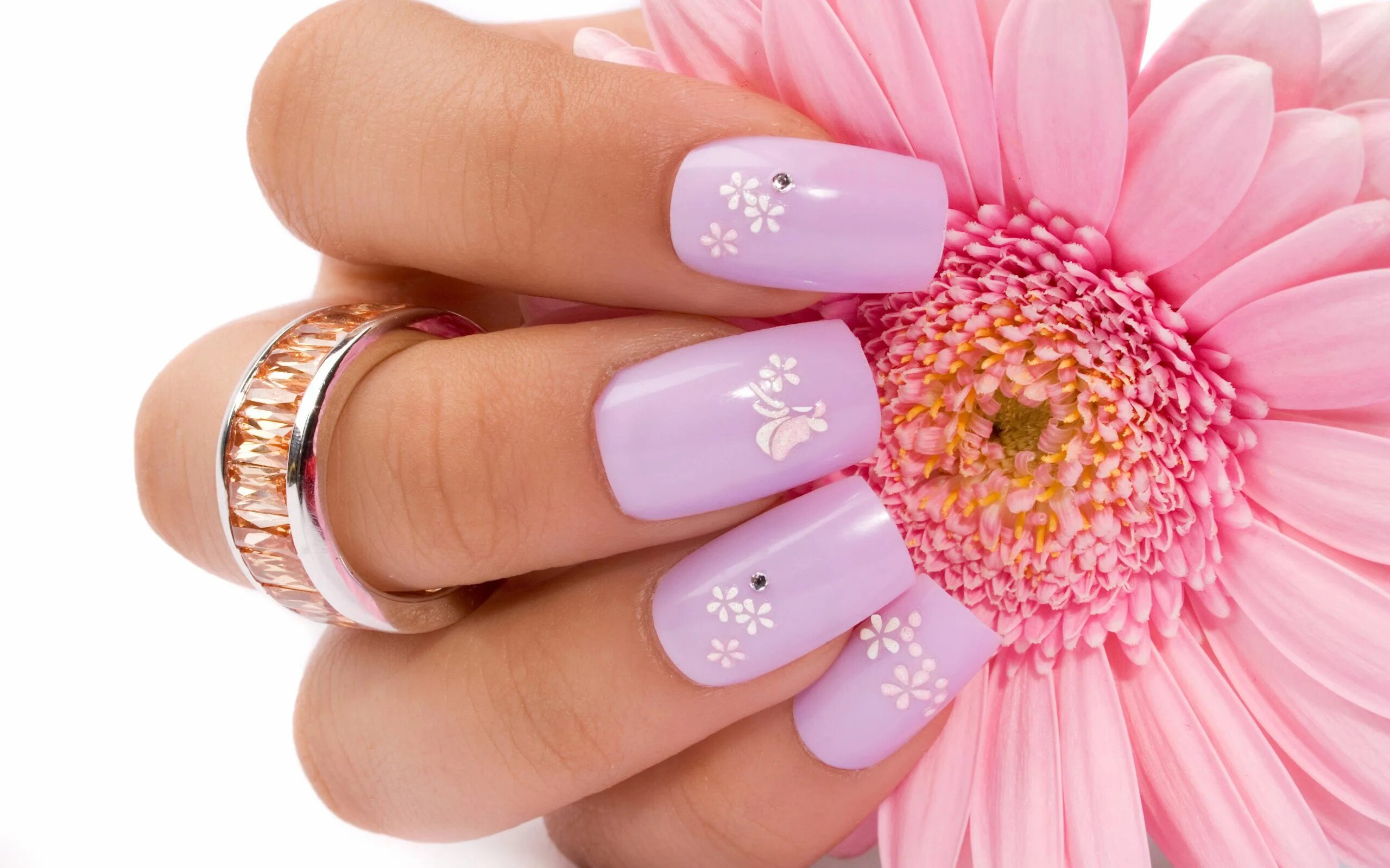 Мир маникюра фото HugeDomains.com Girls nail designs, Flower nail designs, Floral nail art
