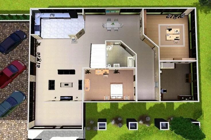 Мир планировка дома Sims 4 house floor plans Modern house plans, Sims house plans, Modern house floo
