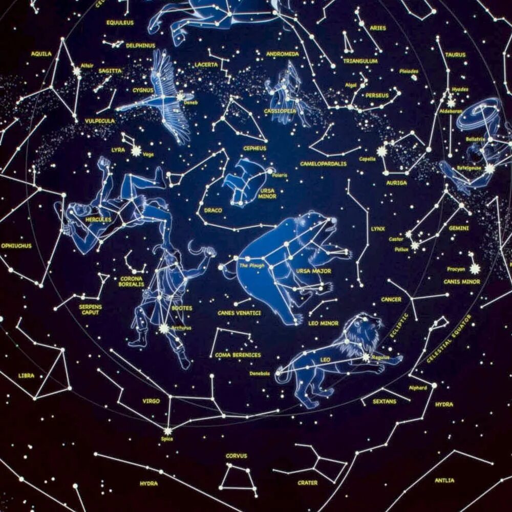 Мир созвездий фото Printable Star Map