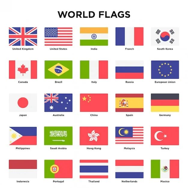 Мировой флаг фото страница 7 Set Flag Изображения - скачать бесплатно на Freepik