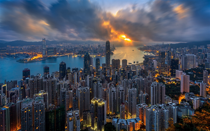 Мировые города фото Download wallpapers Hong Kong, International Commerce Centre, Sky100, Internatio