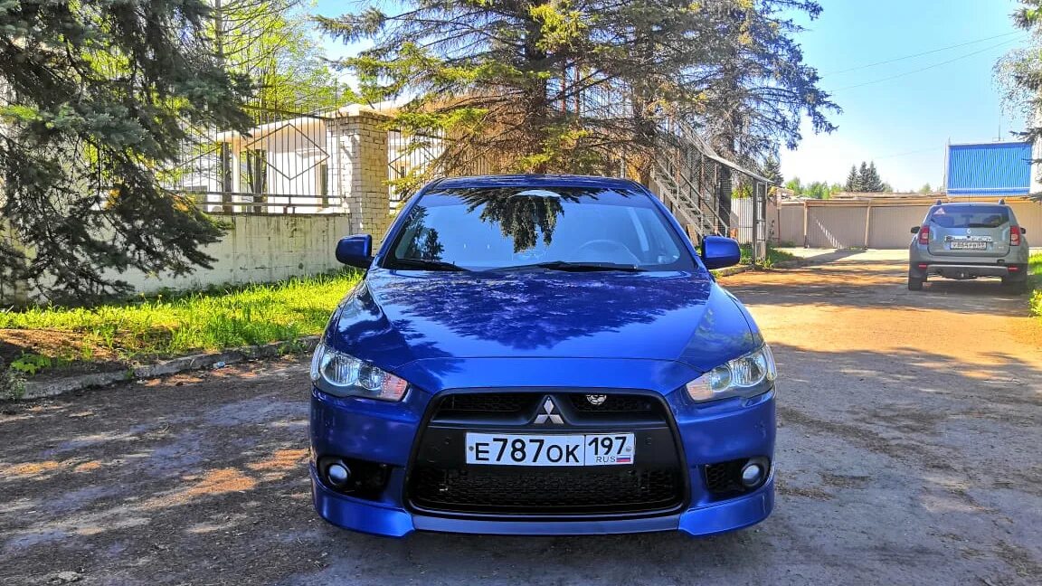 Мицубиси фото синий Mitsubishi Lancer X 1.8 бензиновый 2011 X синий на DRIVE2