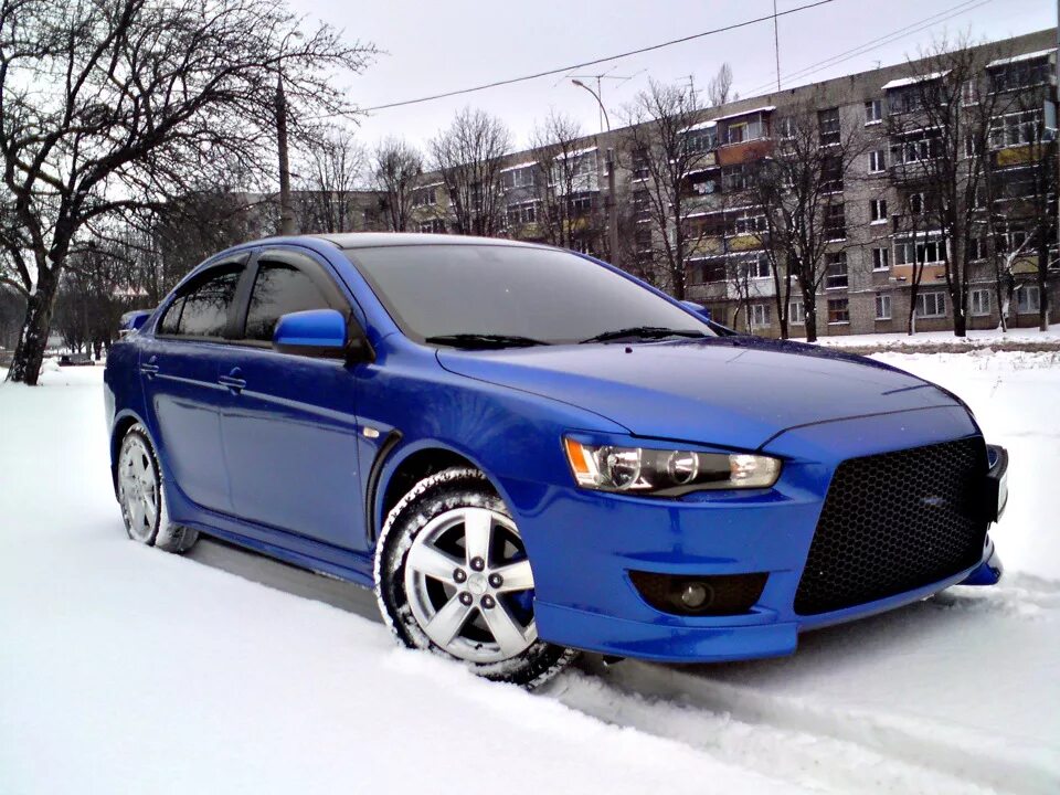 Мицубиси фото синий Запись, 28 января 2012 - Mitsubishi Lancer X, 2 л, 2010 года фотография DRIVE2