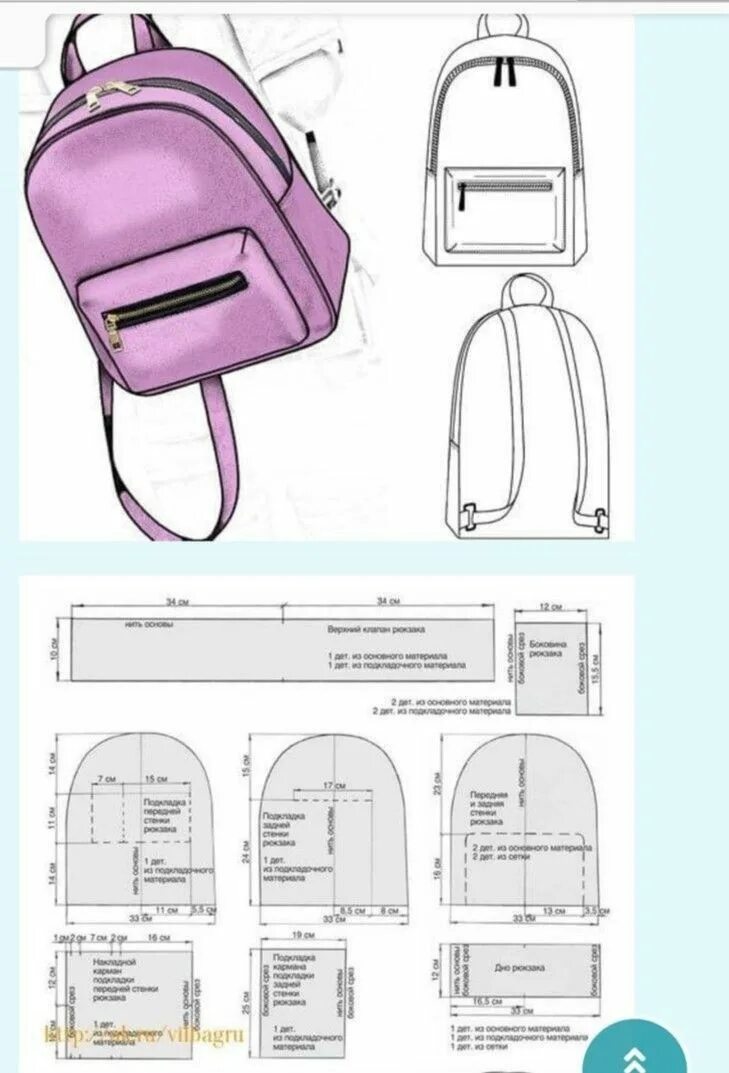 Мк с выкройками рюкзака сумки Backpack design Схема для шитья рюкзаков, Узоры для рюкзаков, Выкройки сумок