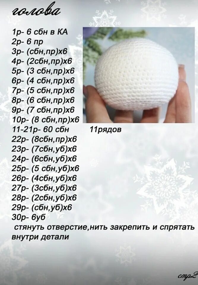 Мк снеговик крючком схема с описанием GiftsFavoriteGifts