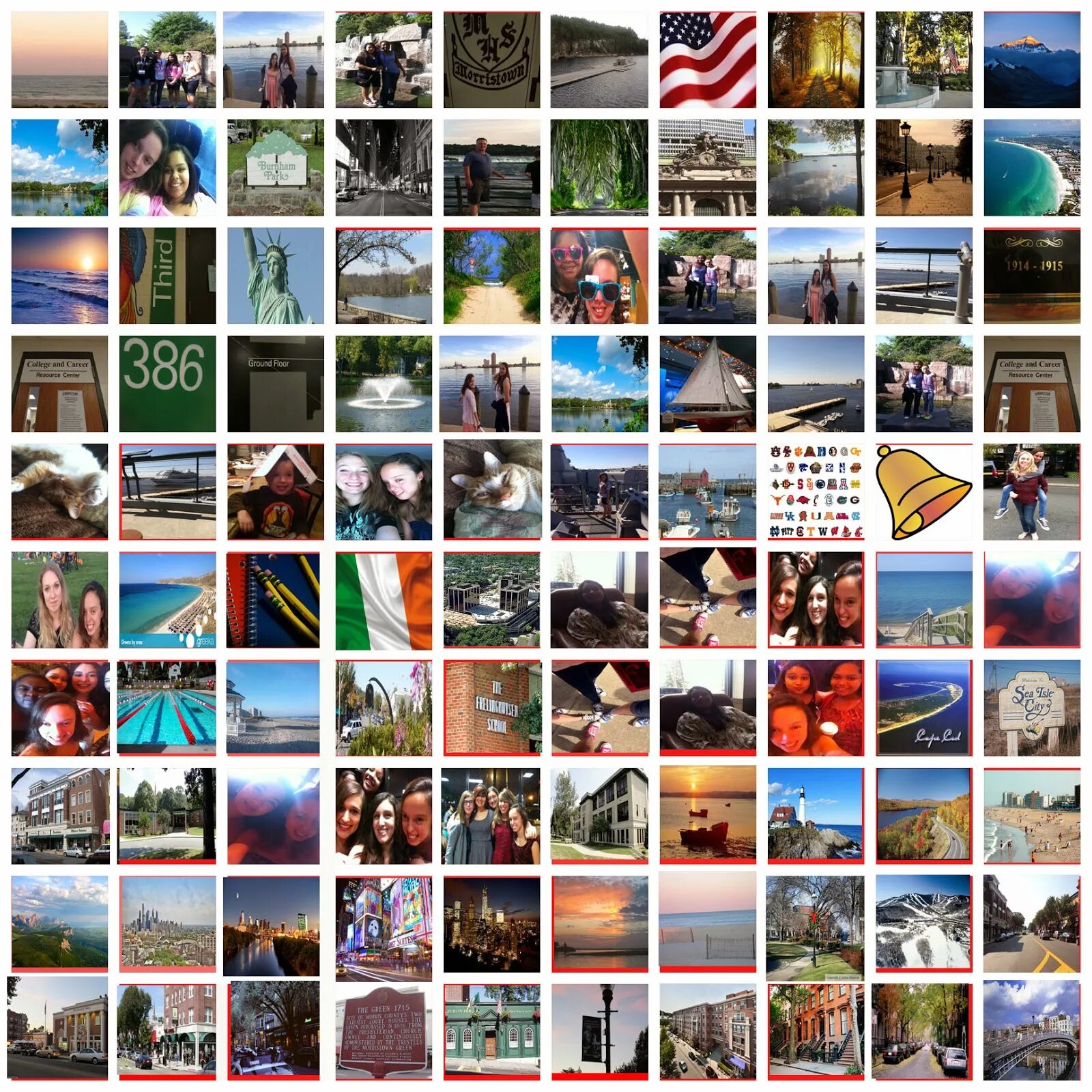 Много фото на одном листе 100 Photo Collage Template